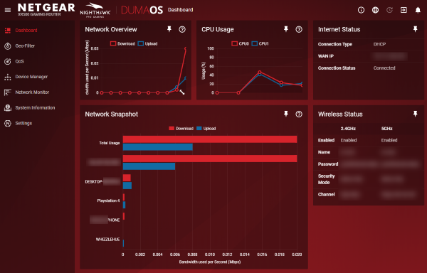 NETGEAR XR500 DumaOS Customizable Dashboard